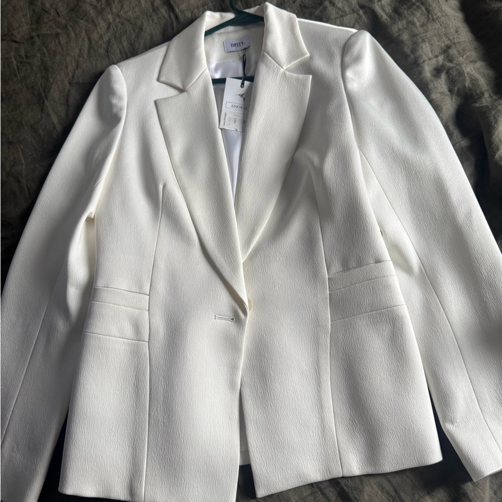 Crewcut Cream Textured Single-Button Blazer
